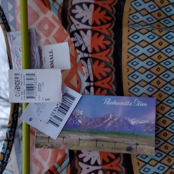 Panhandle Slim Women's Knit Top. Black/Orange/Blue. Size Small. NWT. USA. - Picture 4 of 10